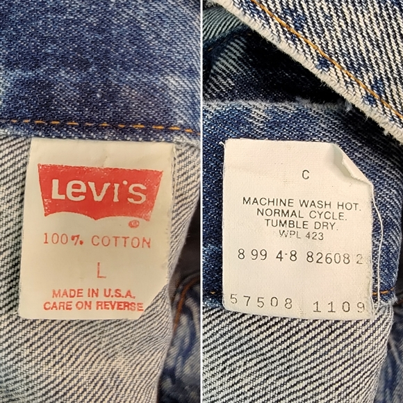 Levi's Type 3 Acid Stone Washed Vintage 90's Denim Jean Jacket Men's Size L - Picture 14 of 15